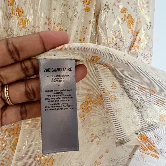 Zadig & Voltaire Roze Floral Lamé Dress - Picture 10 of 11